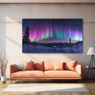 Northern Lights Landscape Painting